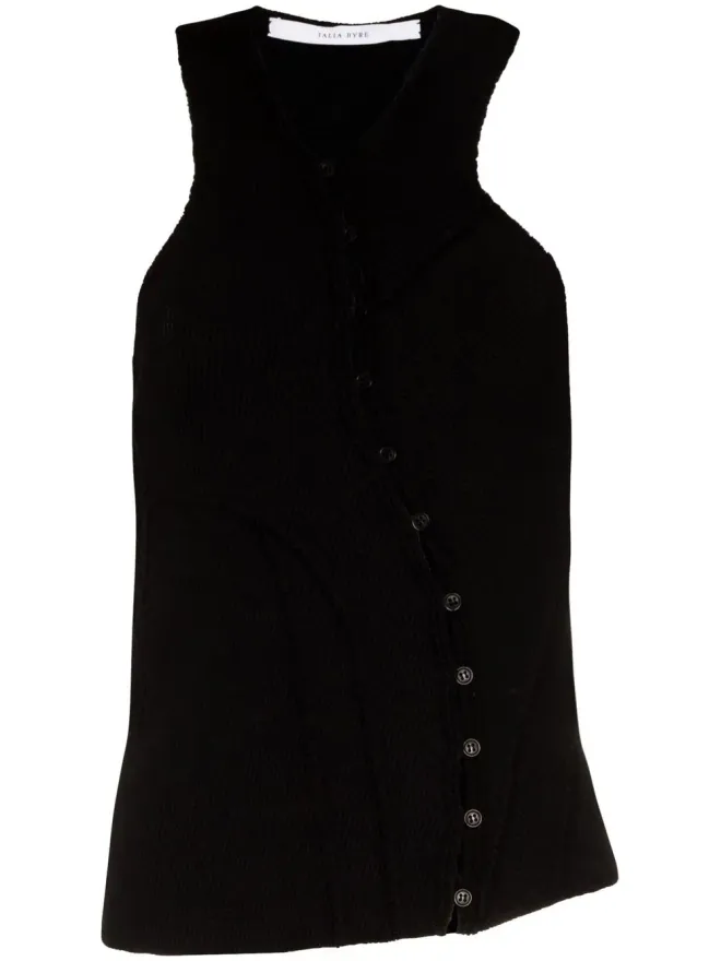 Talia Byre Talia Byre ボタンアップ アシンメトリック ベスト ブラックの商品画像