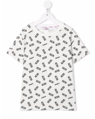 Gcds Kids コットン ロゴプリント Tシャツ - ホワイト - サムネイル1