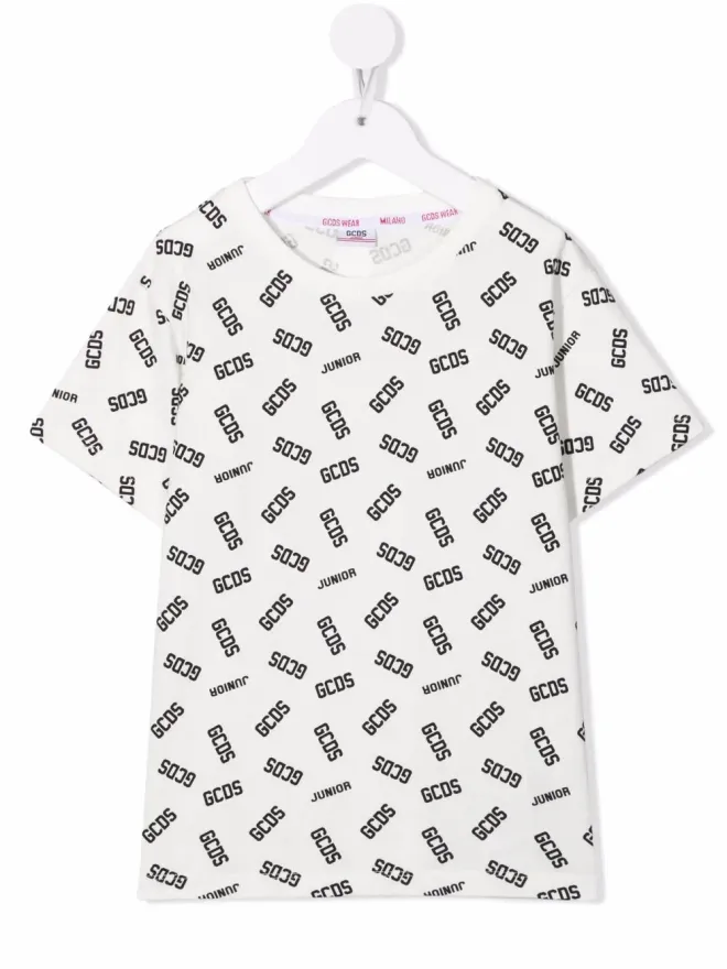 GCDS Kids Gcds Kids コットン ロゴプリント Tシャツ - ホワイトの商品画像
