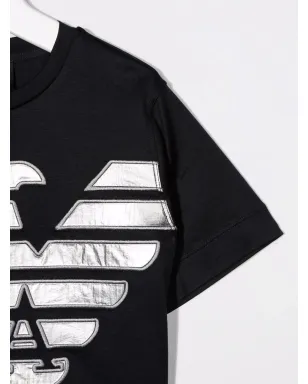 Emporio Armani Kids ロゴパッチ メタリックTシャツ - サムネイル3