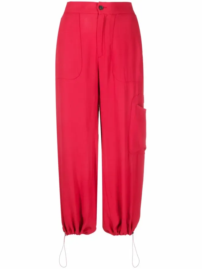 Fabiana Filippi Fabiana Filippi ウエストゴム付きクロップドパンツ - レッドの商品画像