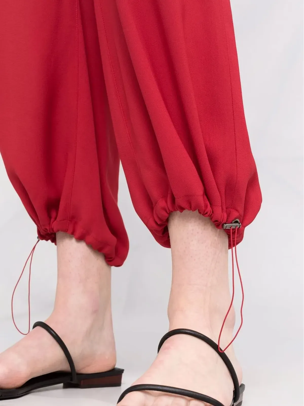 Fabiana Filippi ウエストゴム付きクロップドパンツ - レッド - 画像5