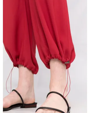 Fabiana Filippi ウエストゴム付きクロップドパンツ - レッド - サムネイル5