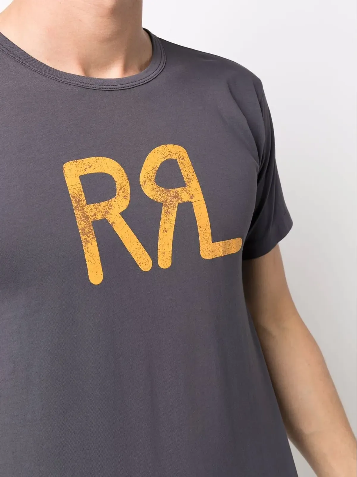 Ralph Lauren RRL ロゴプリント 半袖Tシャツ ブルー - 画像5