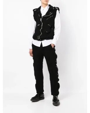 Black Comme Des Garçons ジッパー装飾クロップドパンツ - サムネイル2