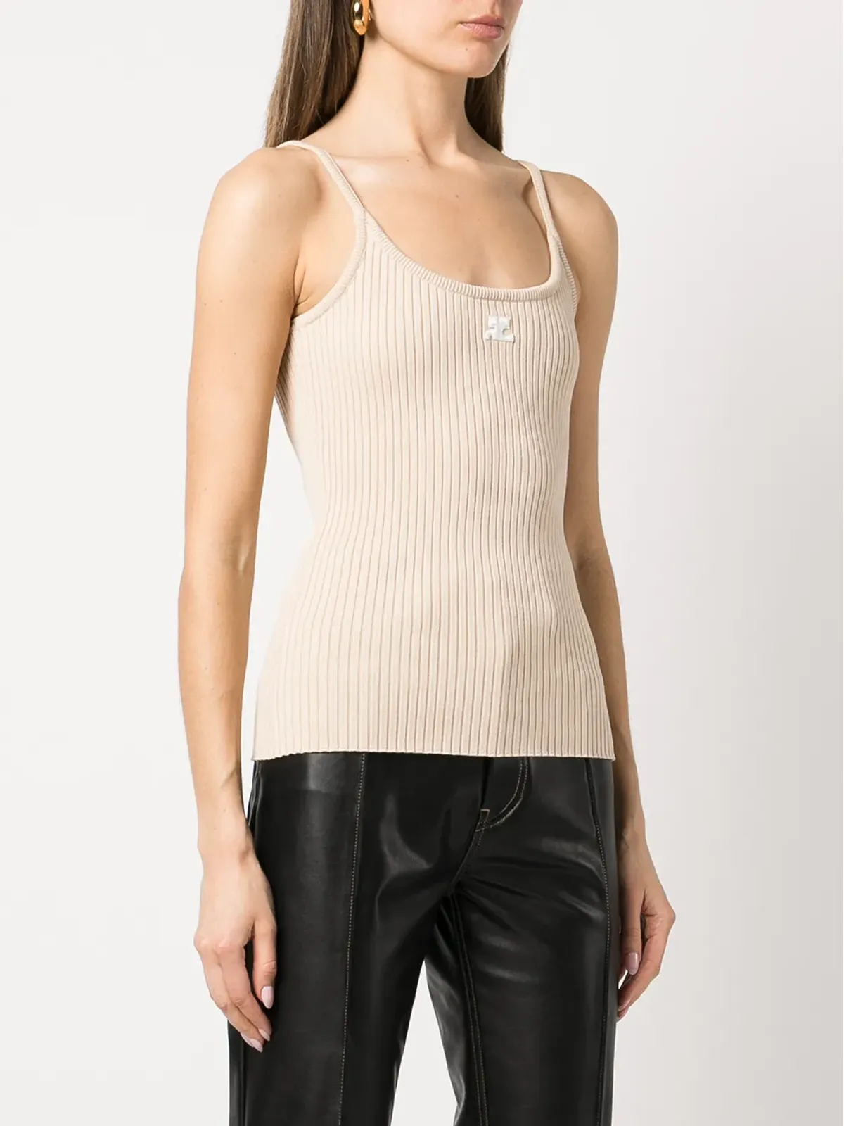 Courrèges リブニットコットン タンクトップ - 画像3