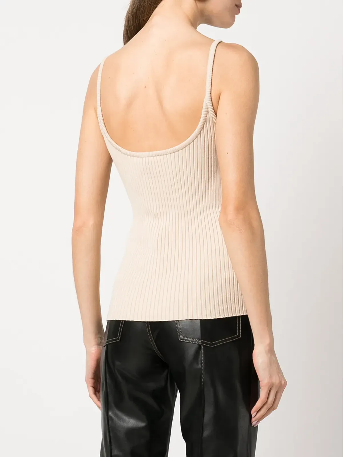 Courrèges リブニットコットン タンクトップ - 画像4