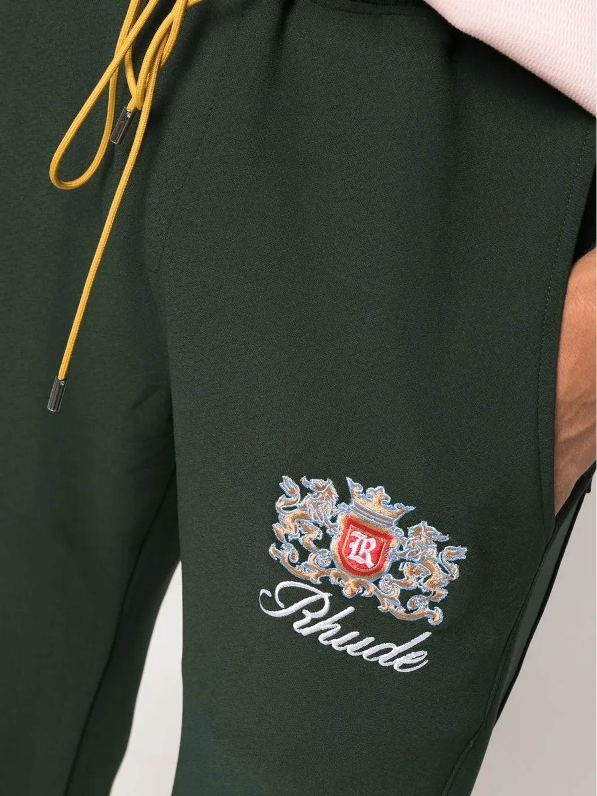 RHUDE 刺繍入りグリーントラックパンツ - 画像5