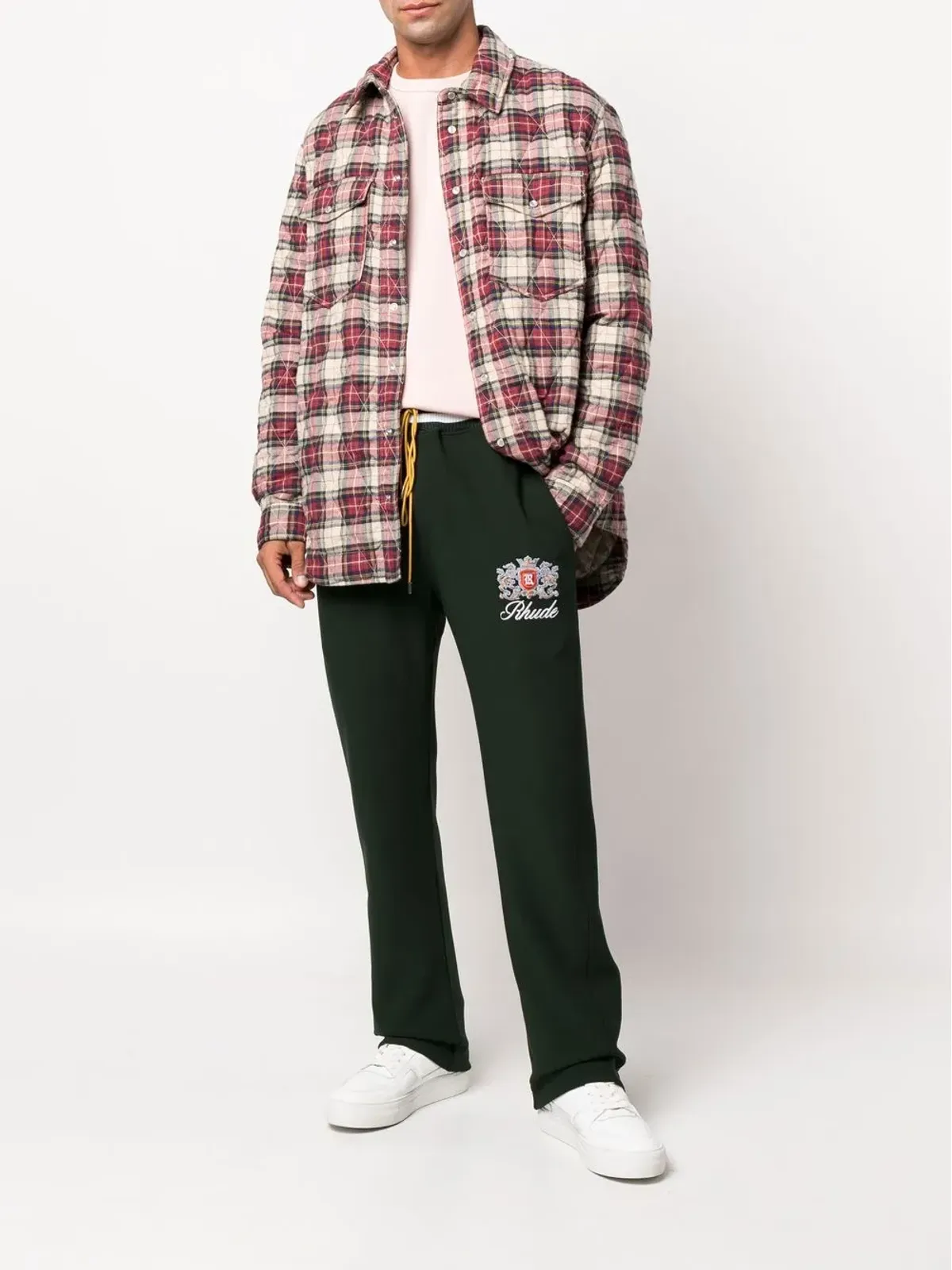 RHUDE 刺繍入りグリーントラックパンツ - 画像2