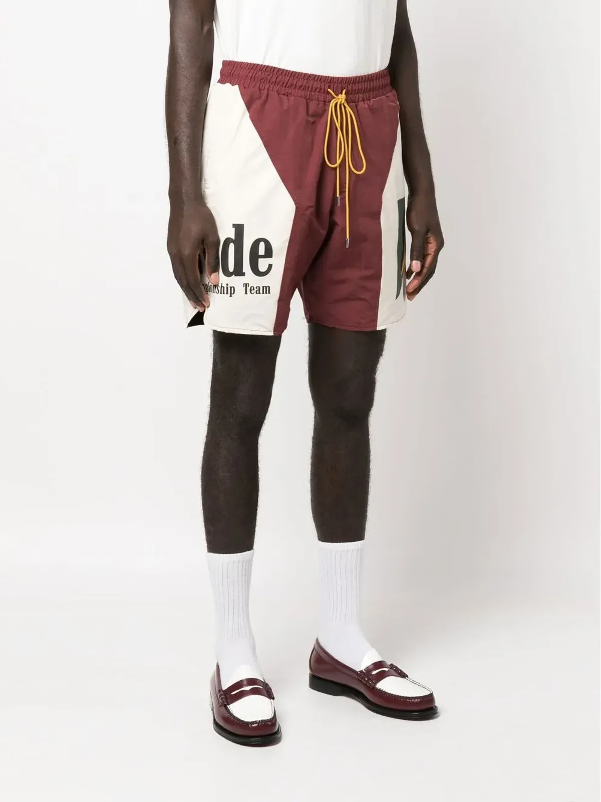 RHUDE ロゴプリント ドローストリング ショーツ - 画像2