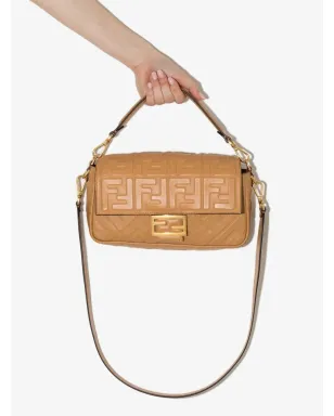FENDI ロゴエンボス バゲット型ショルダーバッグ - ニュートラル - サムネイル4