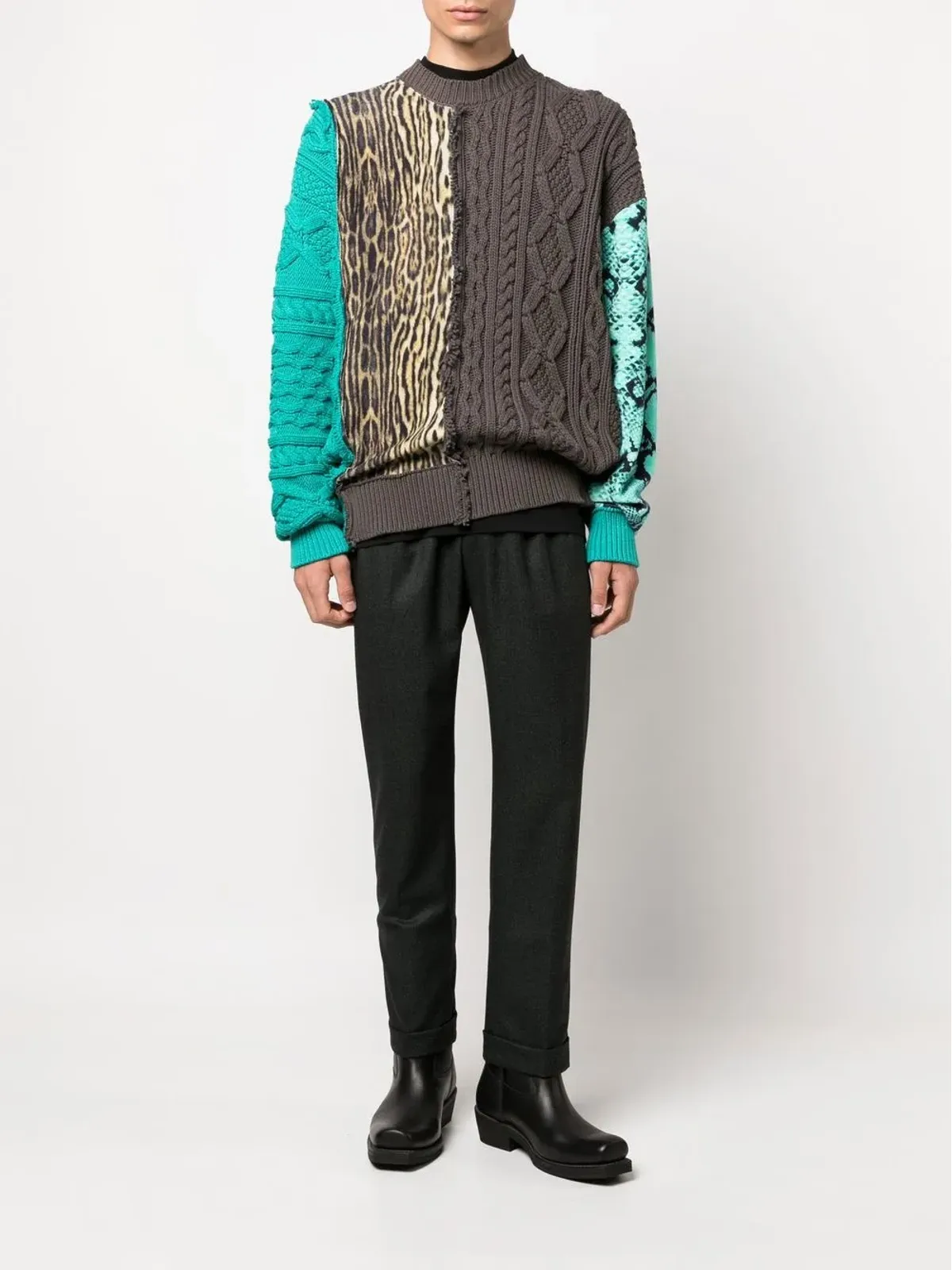 Roberto Cavalli パッチワークディテール クルーネック ジャンパー - 画像2