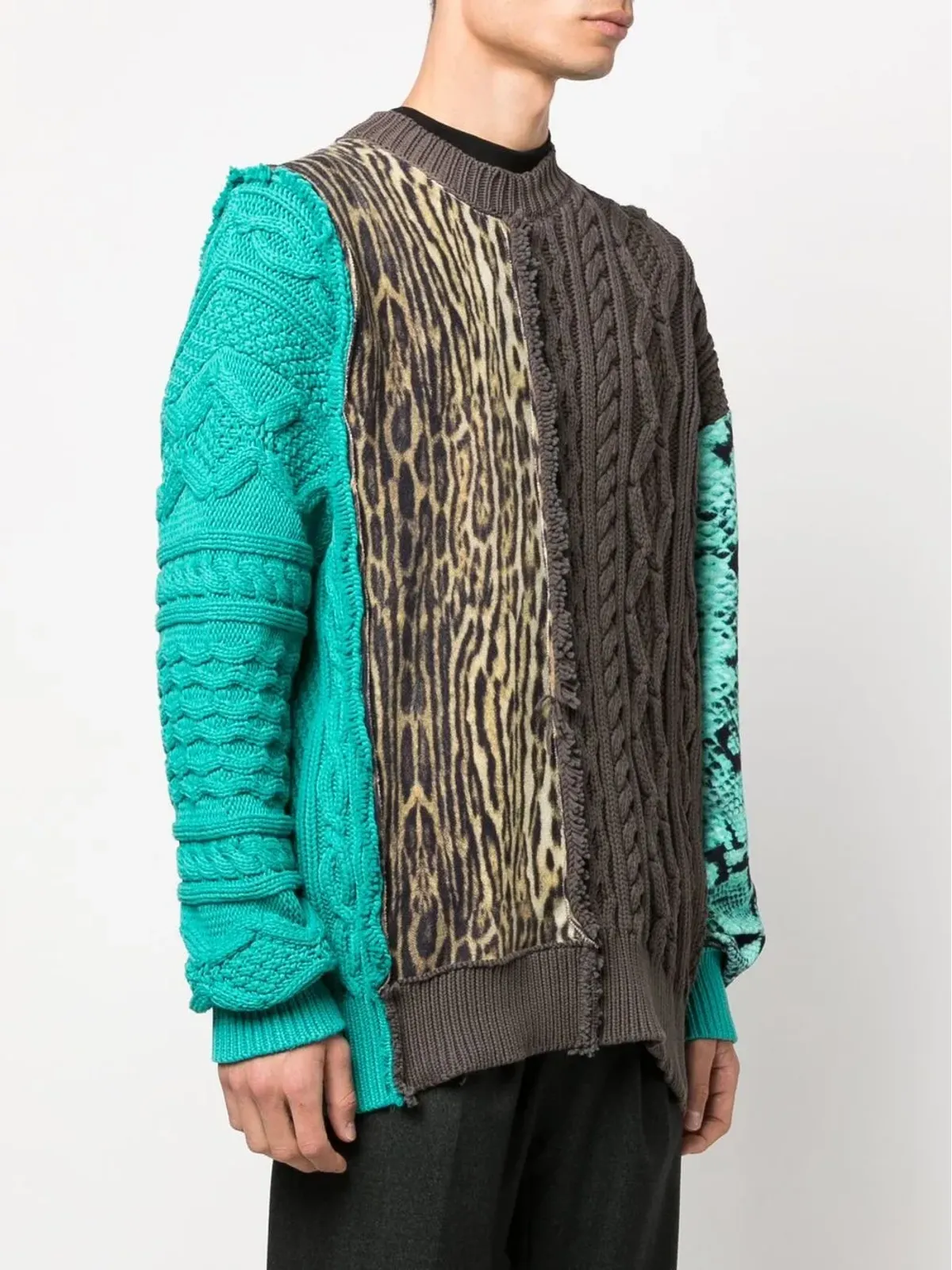 Roberto Cavalli パッチワークディテール クルーネック ジャンパー - 画像3