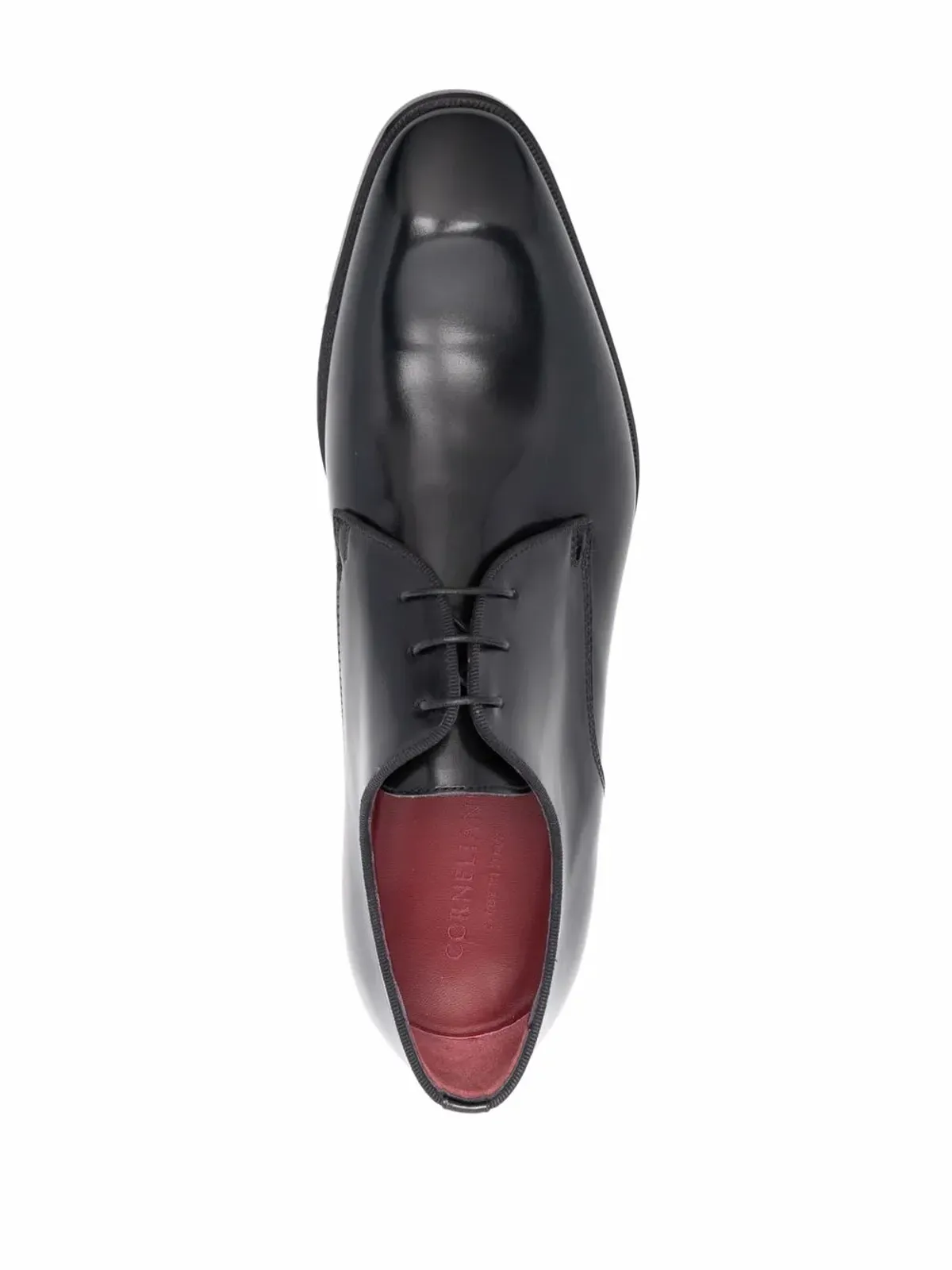 Corneliani レザー ダービーシューズ ブラック - 画像4