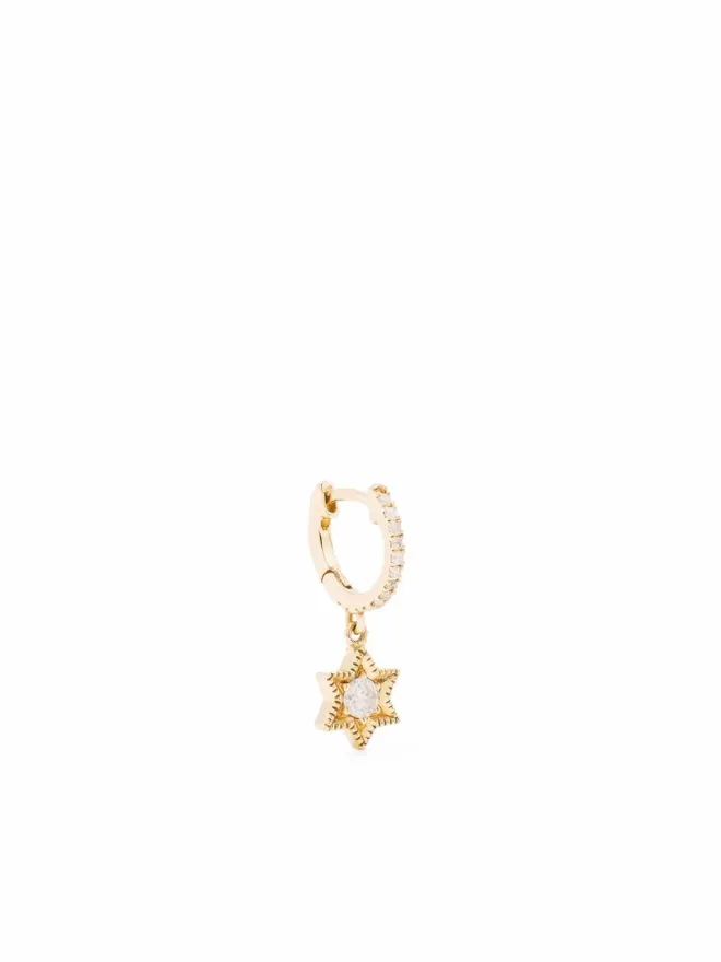 DE JAEGHER DE JAEGHER 18Kイエローゴールド Baby Star ダイヤモンド フープピアスの商品画像
