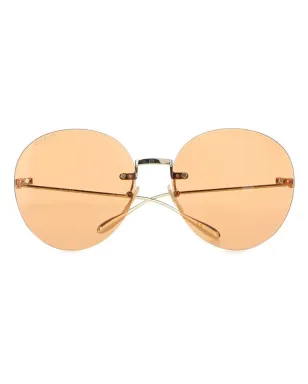 Gucci Eyewear ラウウンドフレーム? No, correct: Gucci Eyewear ラウンドフレーム ロゴチャーム サングラス - ゴールド - サムネイル1