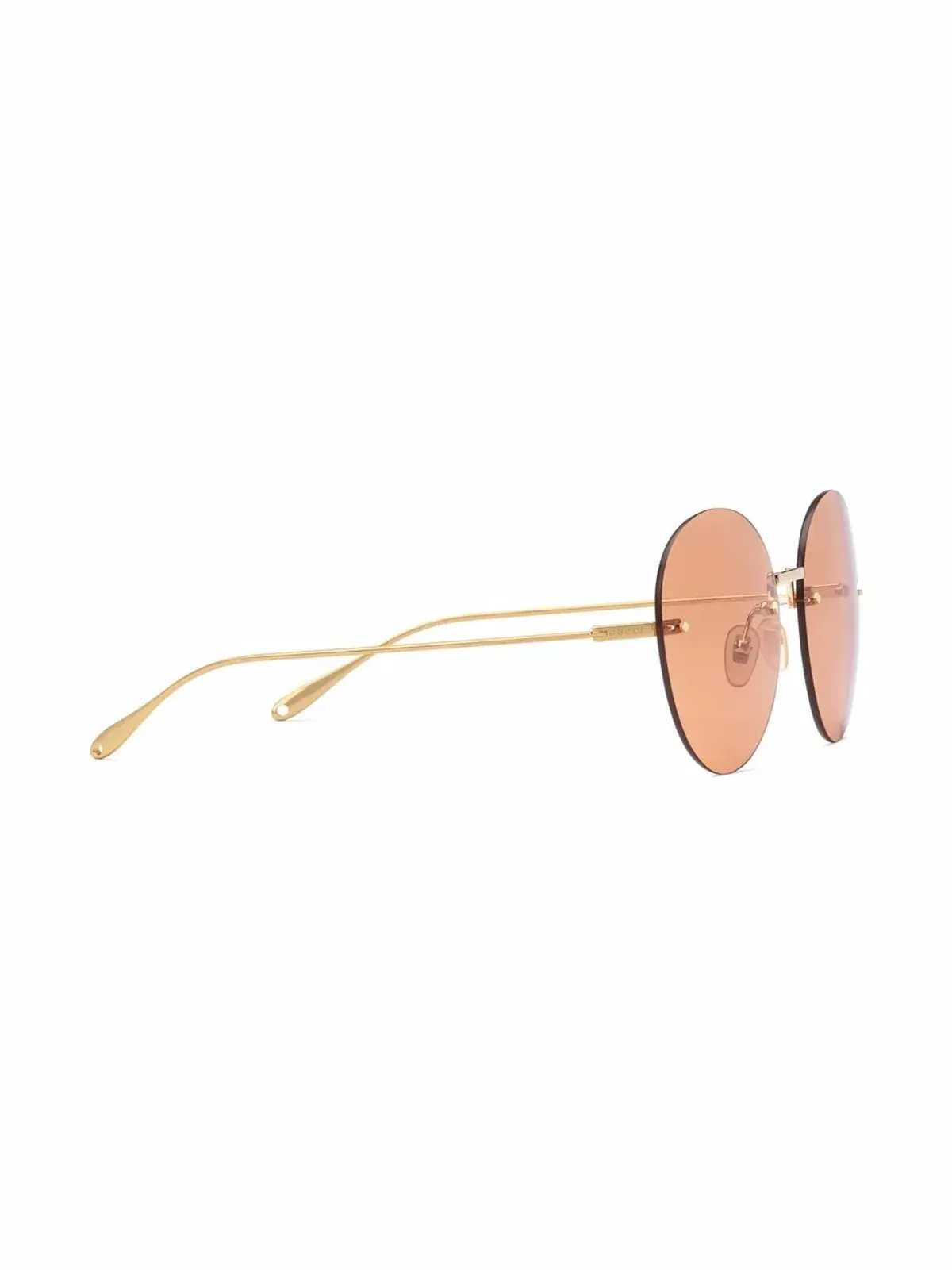 Gucci Eyewear ラウウンドフレーム? No, correct: Gucci Eyewear ラウンドフレーム ロゴチャーム サングラス - ゴールド - 画像3