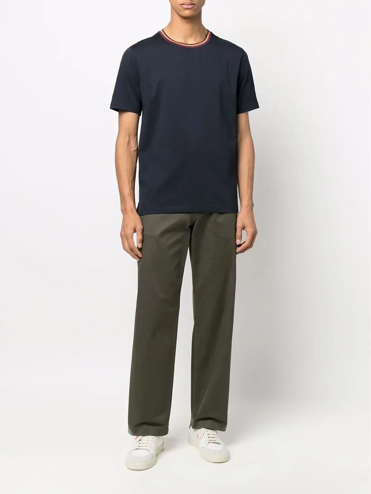 Paul Smith ストライプ トリム オーガニックコットン Tシャツ - 画像2