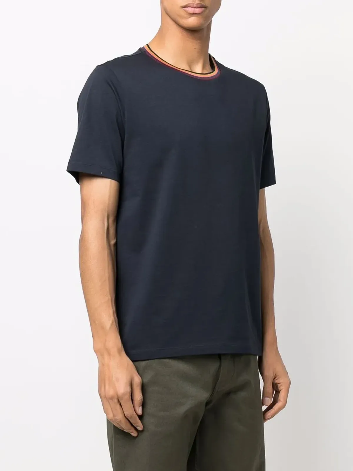 Paul Smith ストライプ トリム オーガニックコットン Tシャツ - 画像3