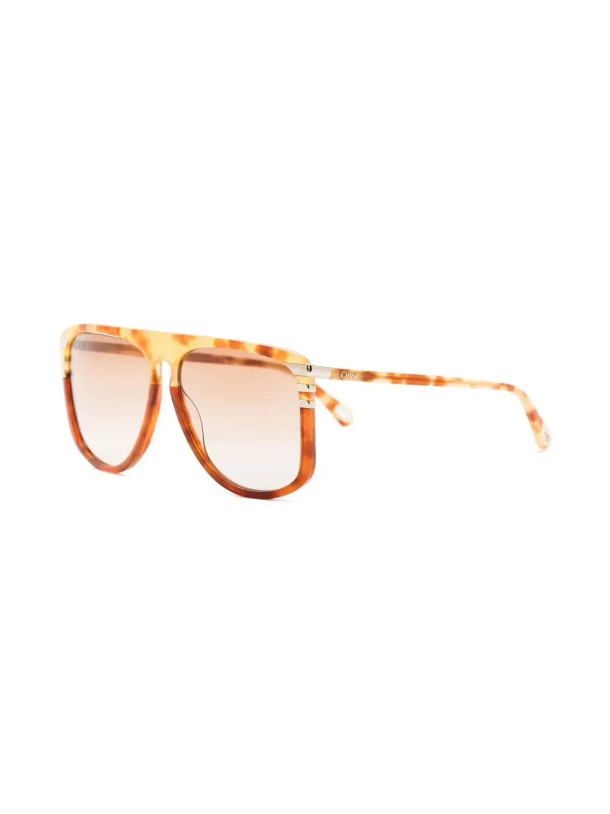 Chloé Eyewear パイロットフレームべっ甲風サングラス - オレンジ - 画像2
