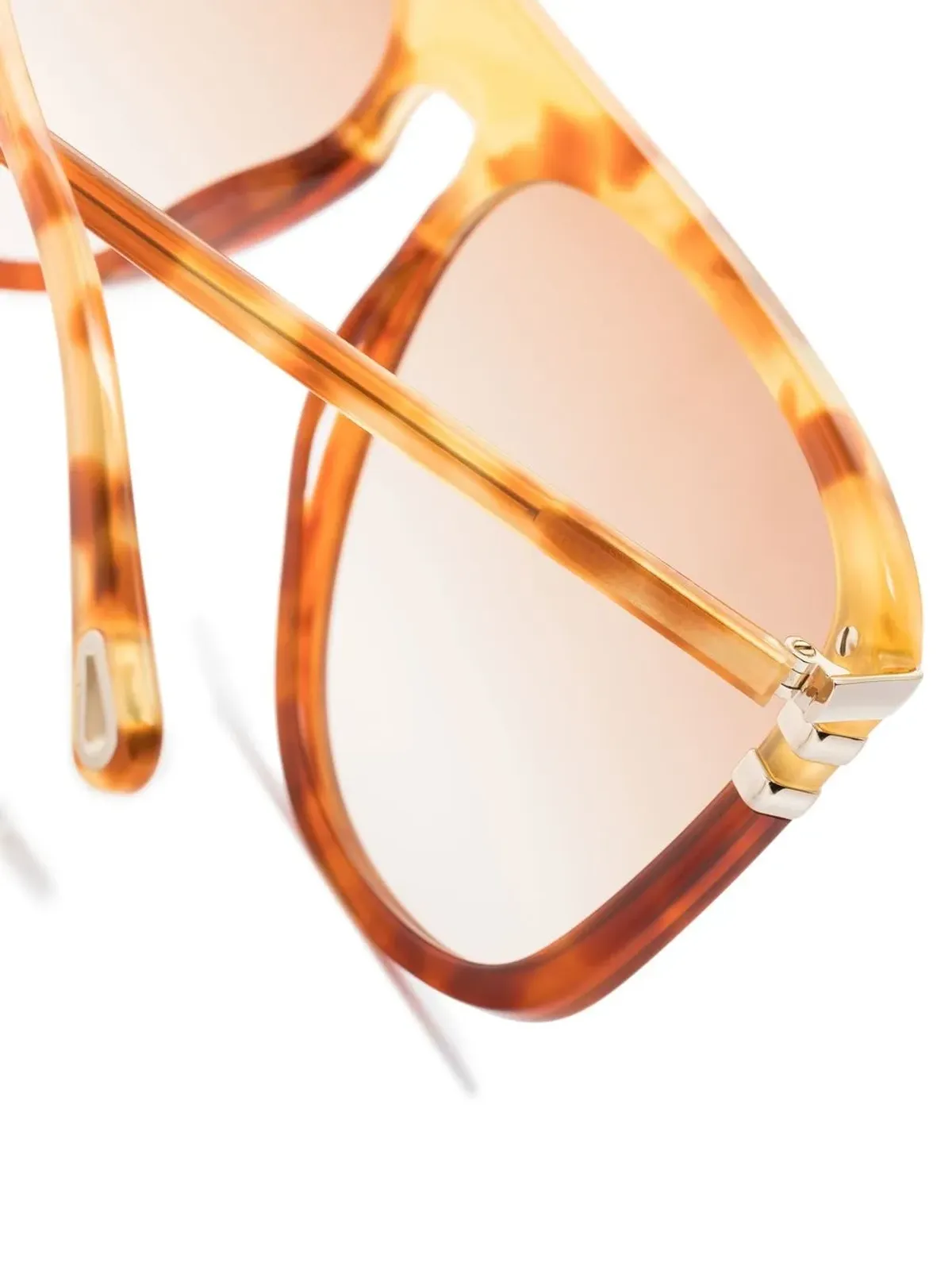 Chloé Eyewear パイロットフレームべっ甲風サングラス - オレンジ - 画像3