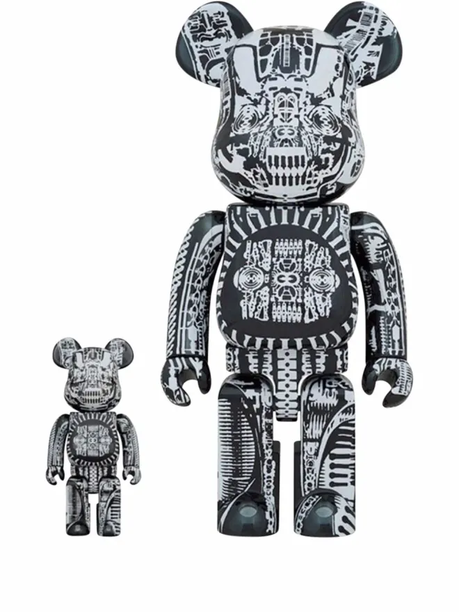 MEDICOM TOY MEDICOM TOY BE@RBRICK HR GIGER × BE@RBRICK 100% & 400% フィギュアセット（2体セット） - ブラックの商品画像