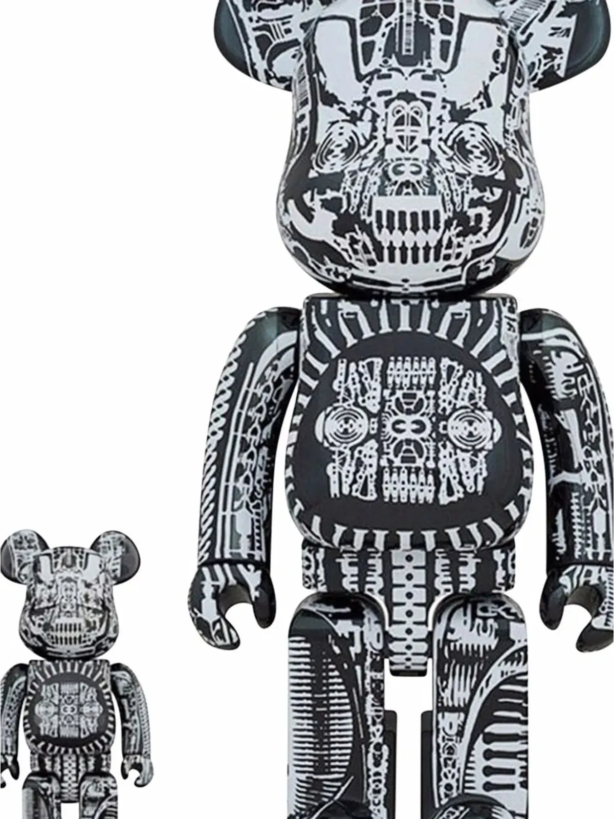 MEDICOM TOY BE@RBRICK HR GIGER × BE@RBRICK 100% & 400% フィギュアセット（2体セット） - ブラック - 画像2