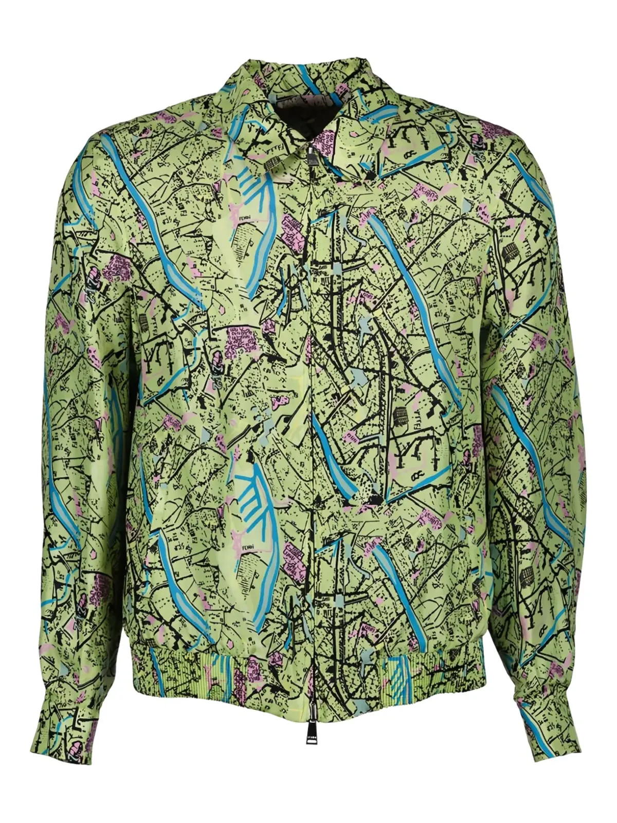 FENDI Fendi Map reversible shirt jacket - Green - 画像3