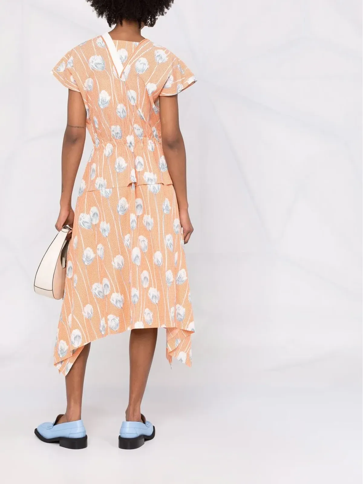 Kenzo グラフィック花柄プリント ギンガム ミディドレス - 画像4