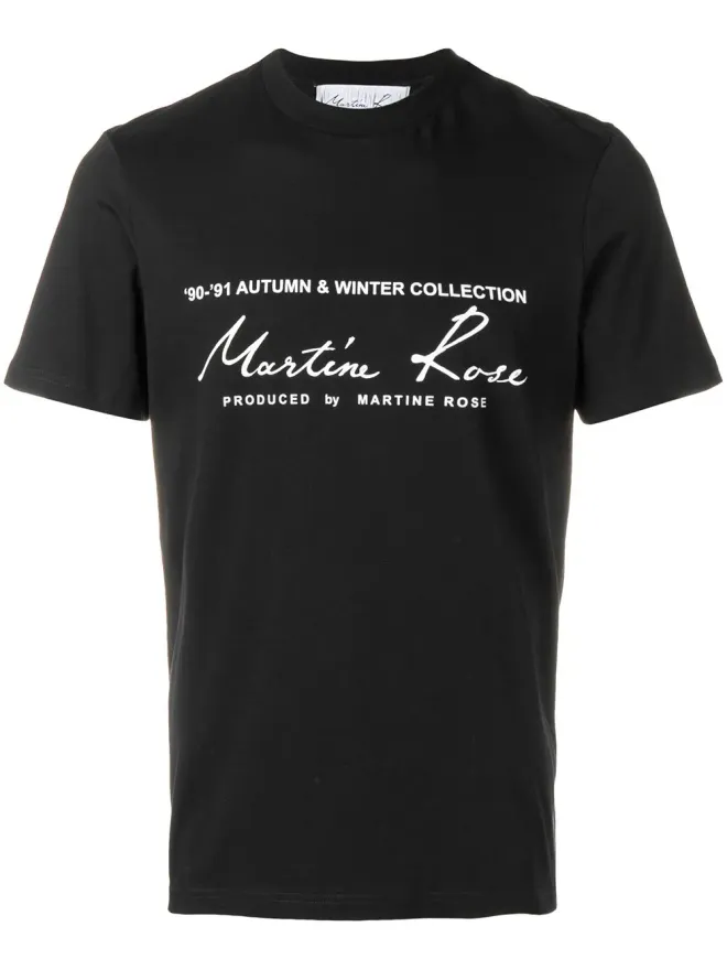 Martine Rose Martine Rose ロゴプリント コットンTシャツ - ブラックの商品画像