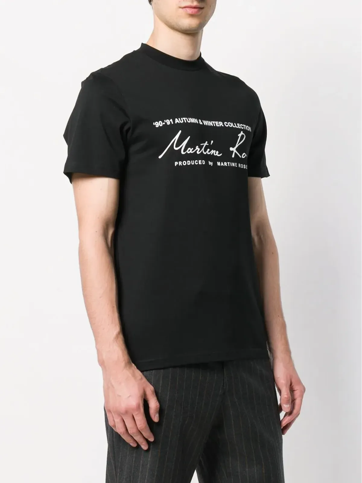Martine Rose ロゴプリント コットンTシャツ - ブラック - 画像4