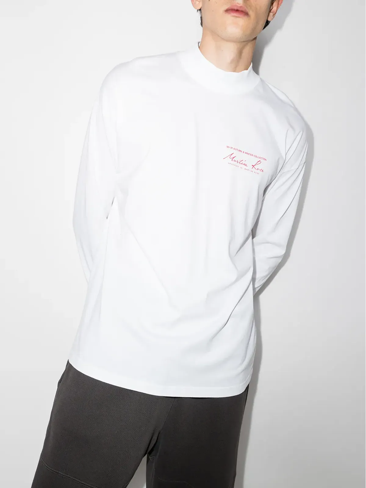 Martine Rose ロゴプリント長袖Tシャツ - 画像2