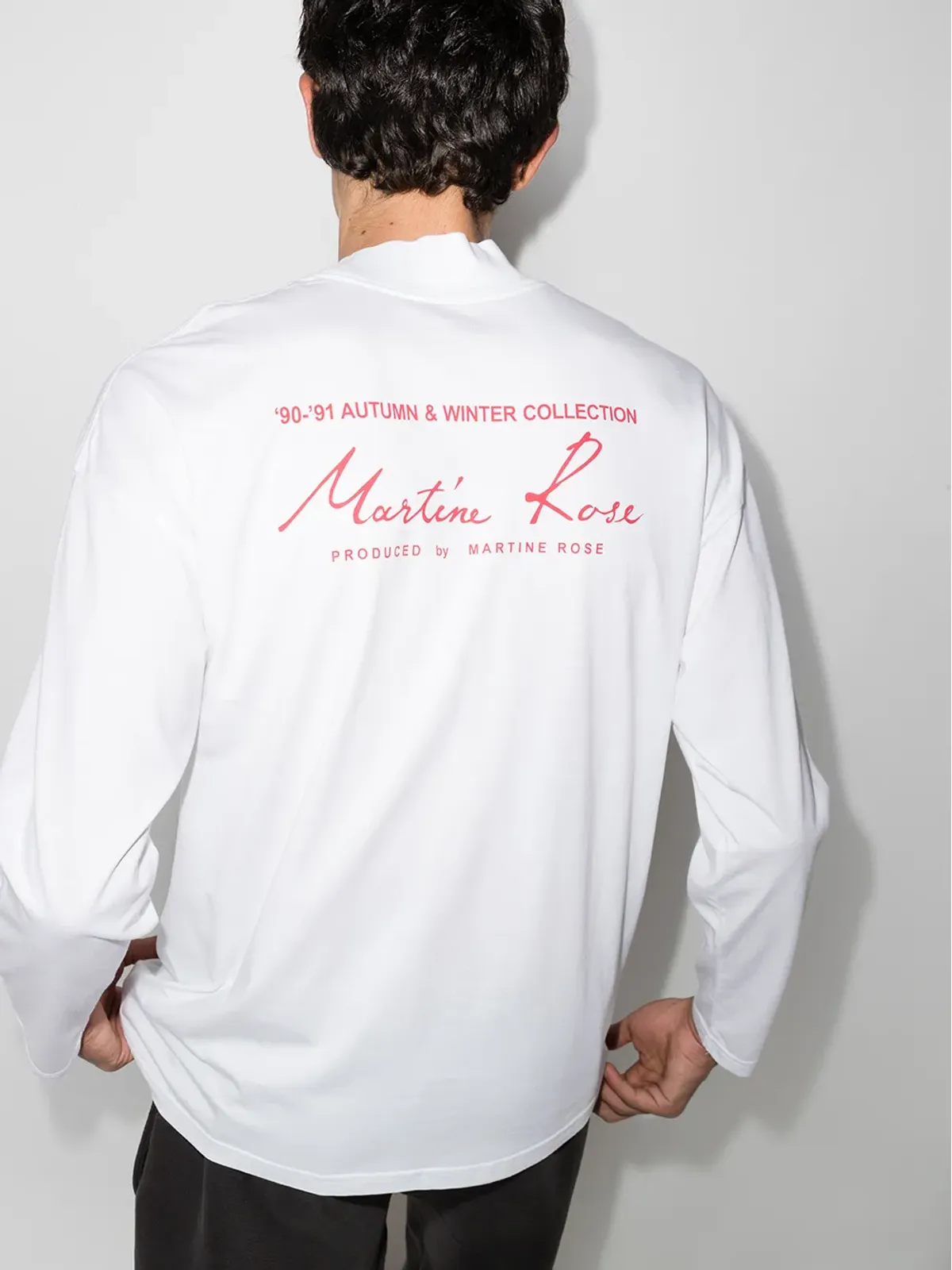 Martine Rose ロゴプリント長袖Tシャツ - 画像3