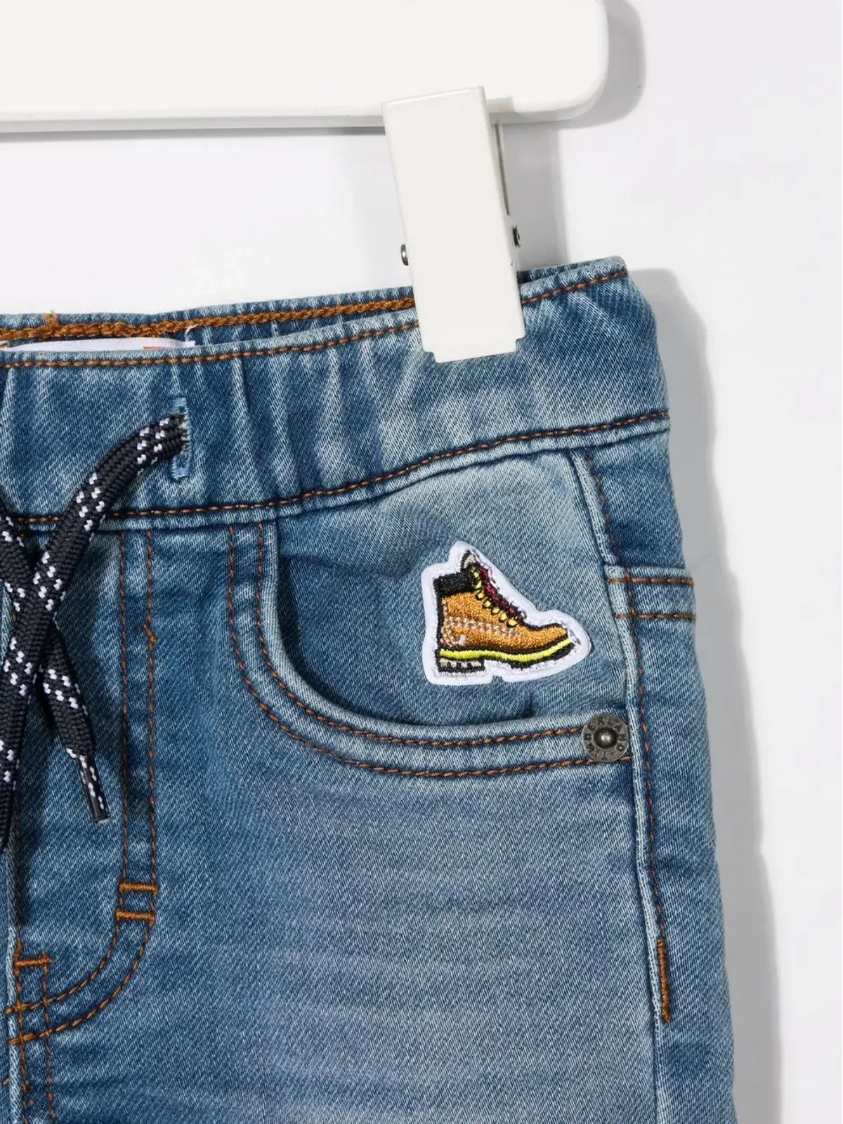 Timberland Kids パッチディテール ドローストリング ウエスト デニムショーツ - 画像3