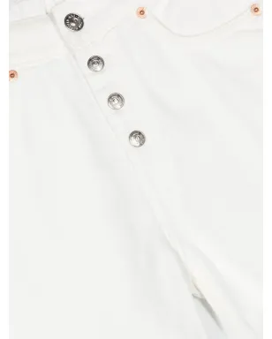 MM6 Maison Margiela Kids 前開きボタン付きストレートジーンズ - White - サムネイル3