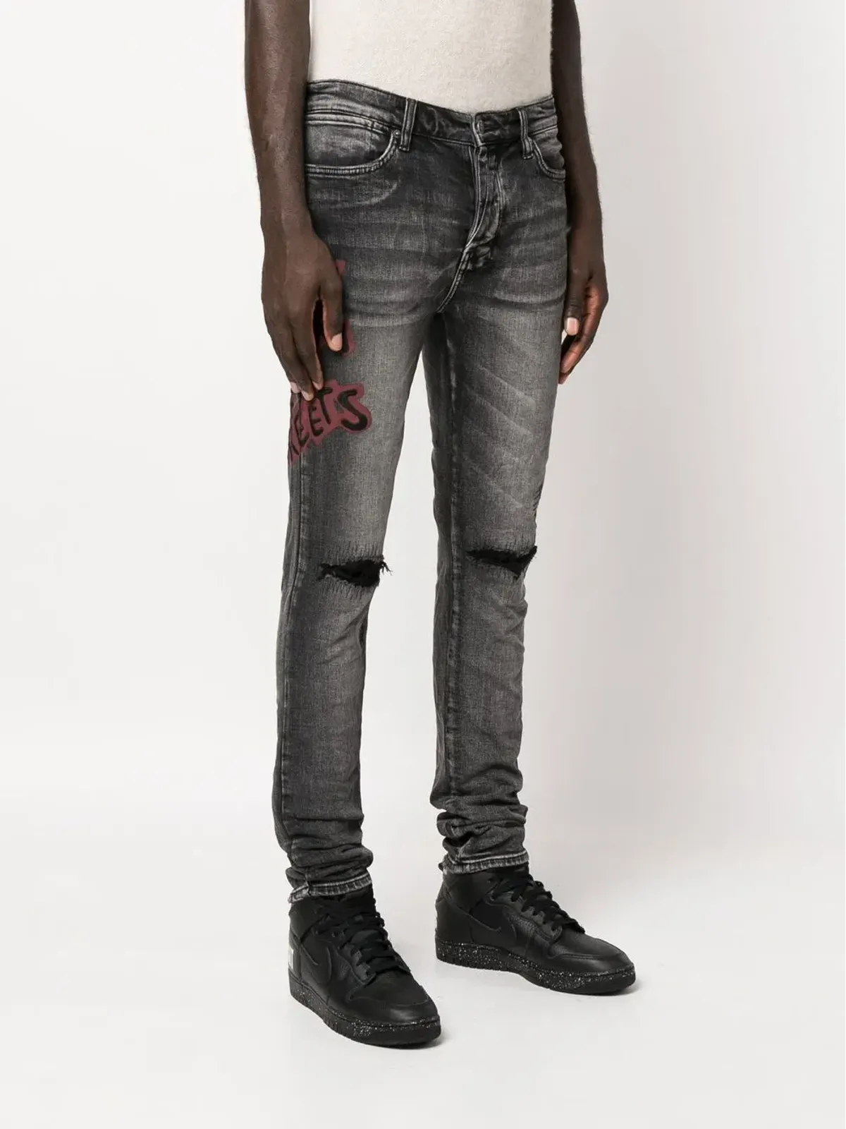 Ksubi スプレーペイント ヴァンウィンクル スキニー ジーンズ - グレー - 画像3