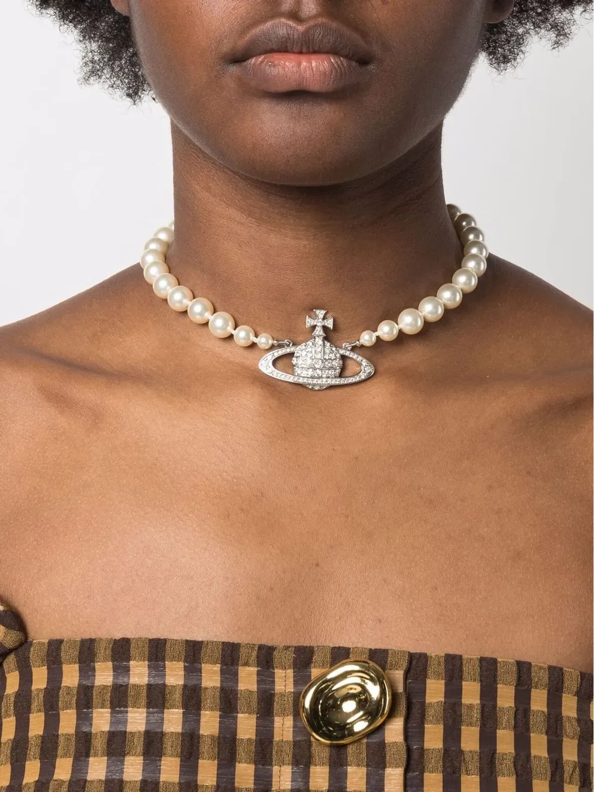 Vivienne Westwood Imogene クリスタルオーブ パール ネックレス - 画像2