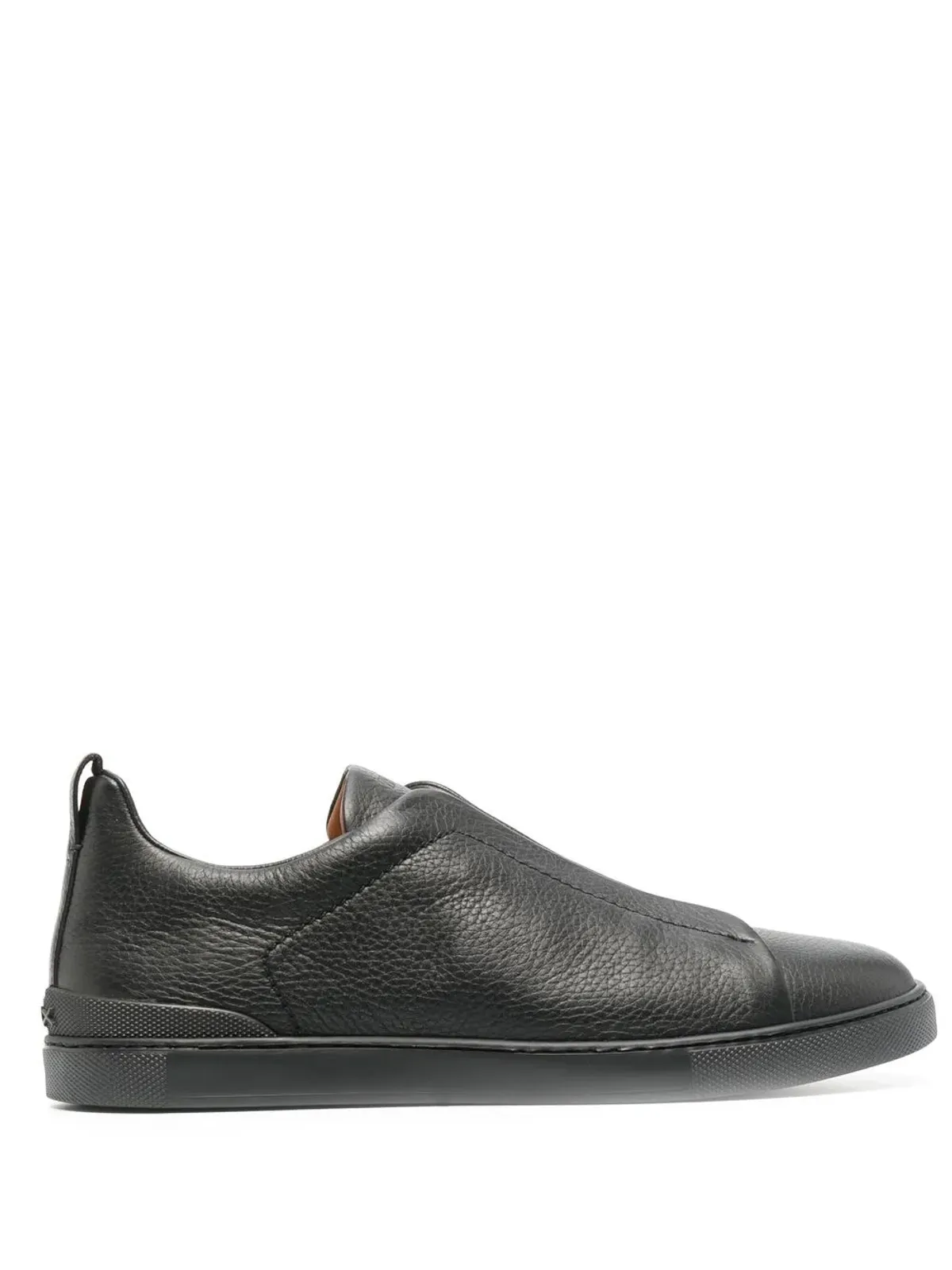 Zegna トリプルステッチ ロートップスニーカー - ブラック - 画像1