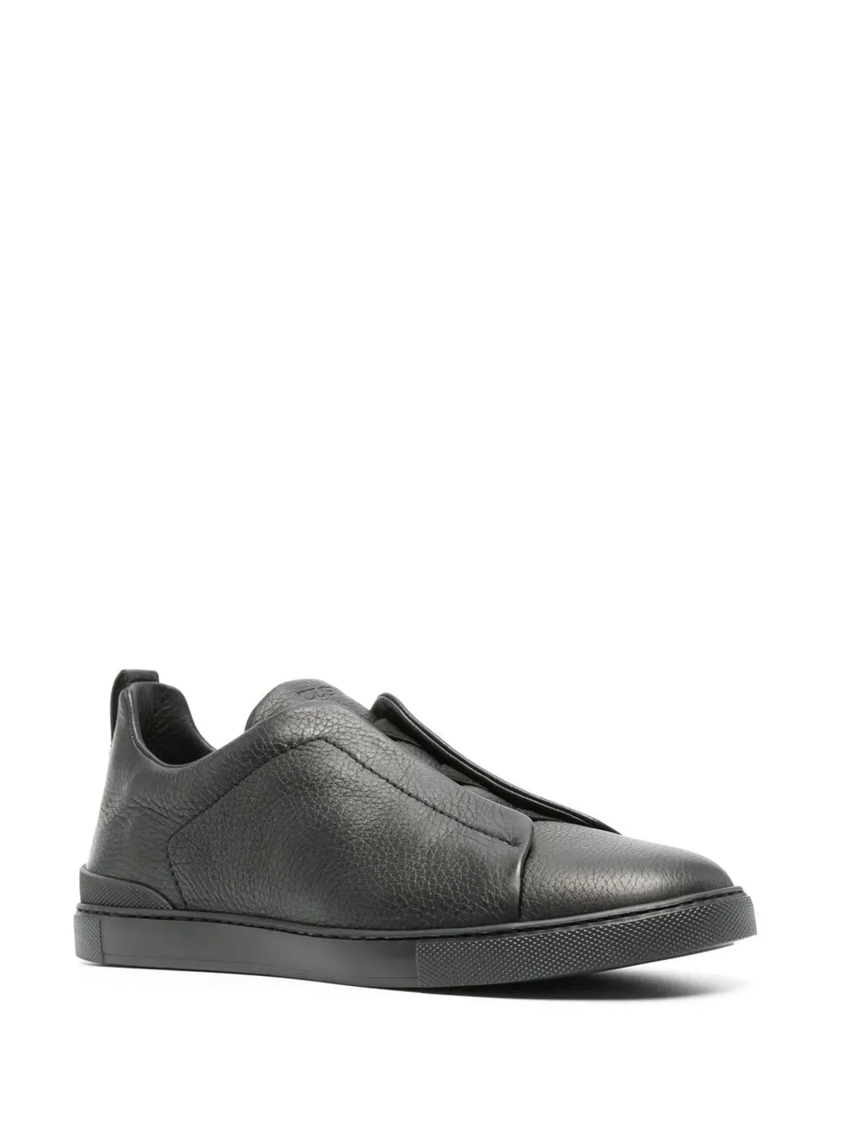 Zegna トリプルステッチ ロートップスニーカー - ブラック - 画像2