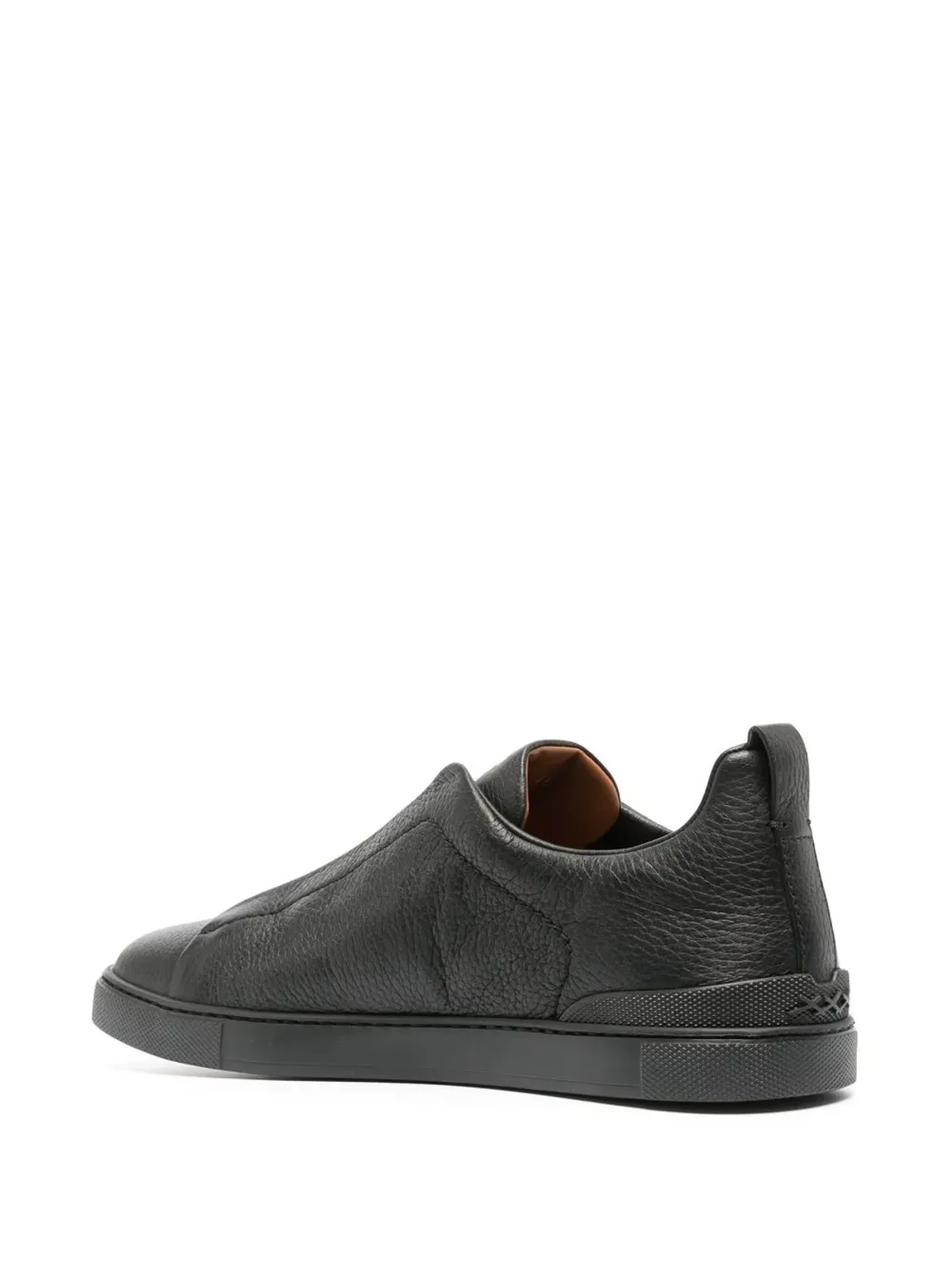 Zegna トリプルステッチ ロートップスニーカー - ブラック - 画像3