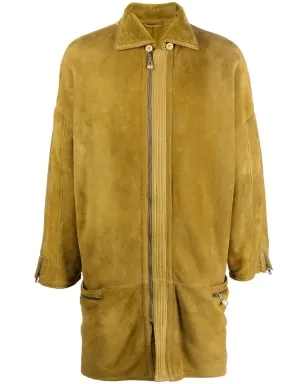 Versace Pre-Owned 1980年代ジップアップシェアリングコート イエロー - サムネイル1