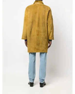 Versace Pre-Owned 1980年代ジップアップシェアリングコート イエロー - サムネイル4