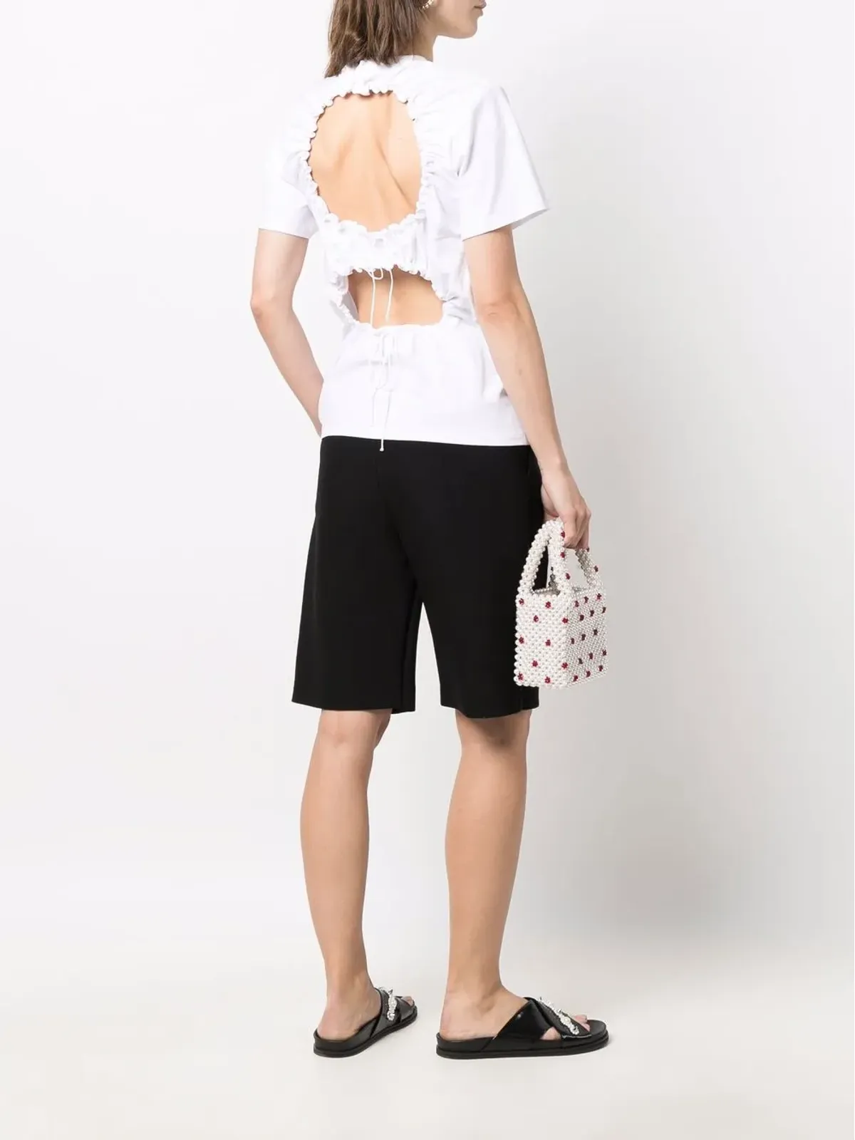 Cecilie Bahnsen バックカットアウトTシャツ - 画像2