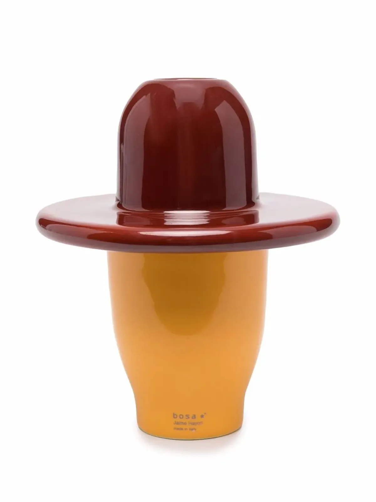 Bosa 顔プリント陶器キャンドルホルダー - レッド - 画像2