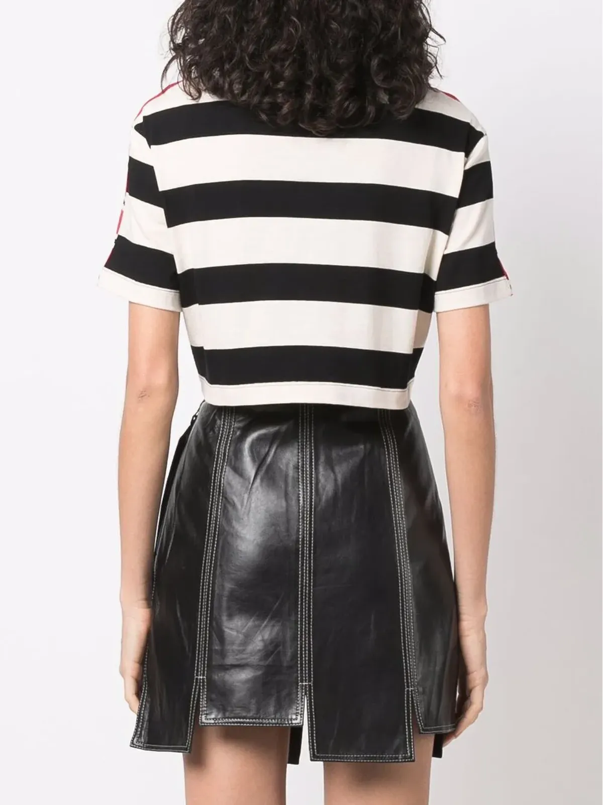 MSGM ストライプ柄 ウエストを絞るタイ付き Tシャツ - レッド - 画像4