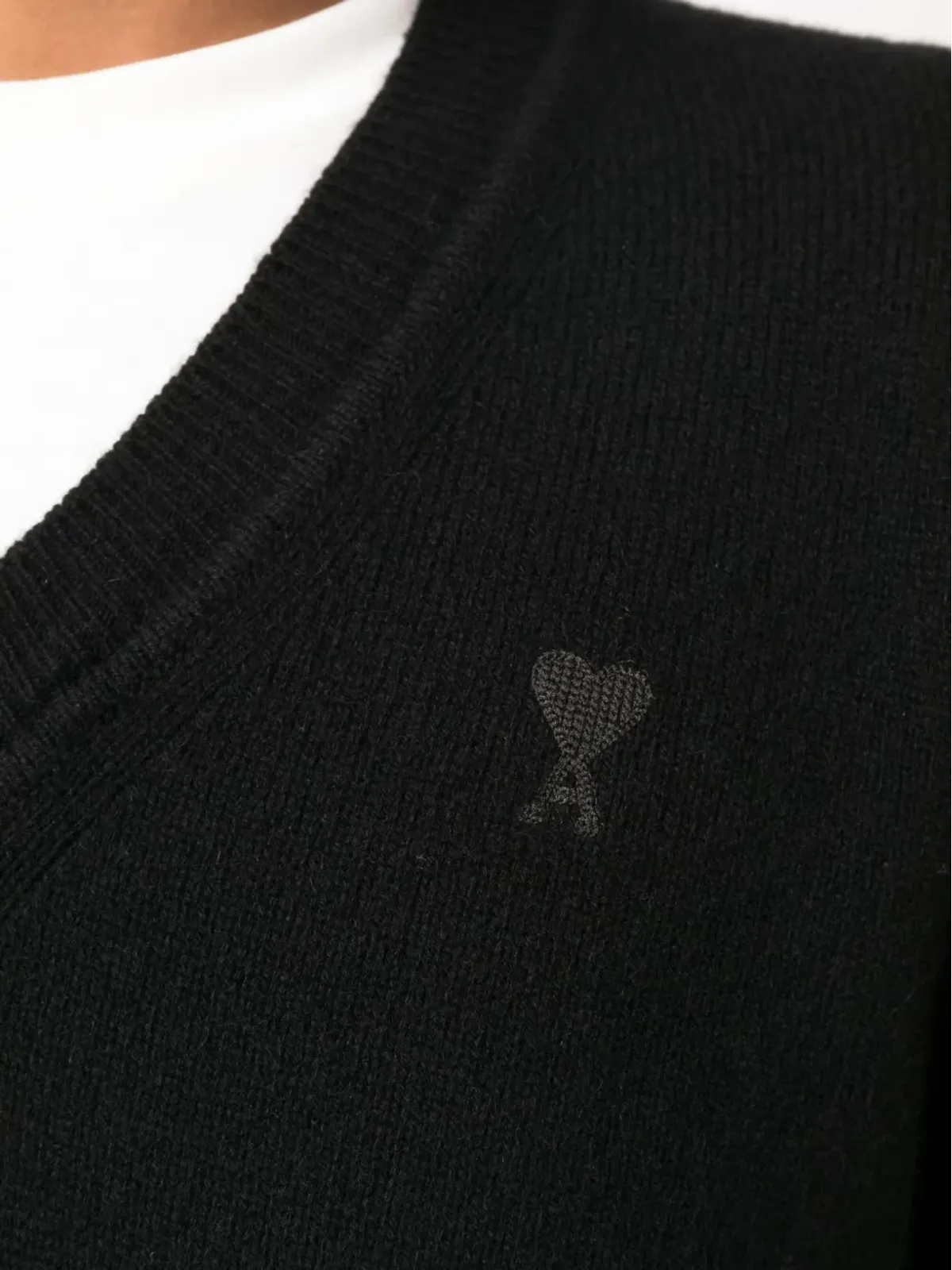 AMI Paris Vネック編みニットジャンパー - 画像5