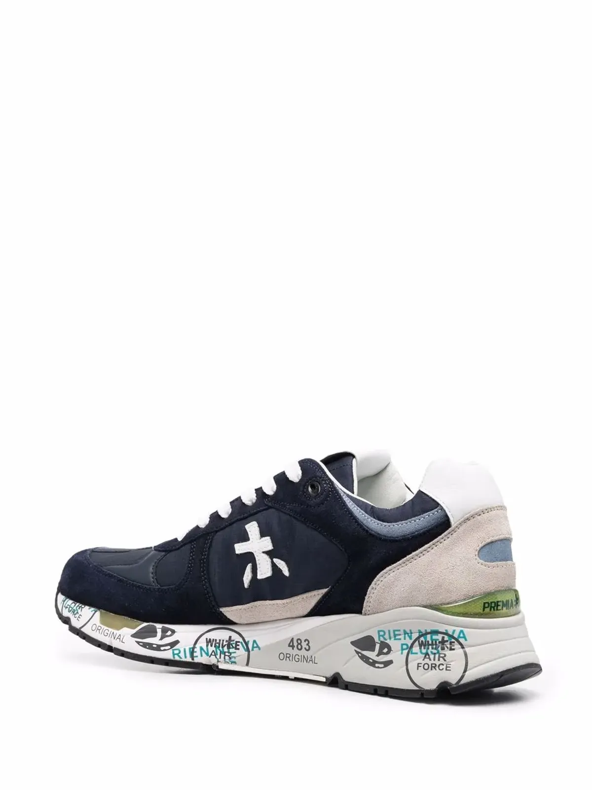 Premiata Mase パネルドスニーカー ブルー - 画像3