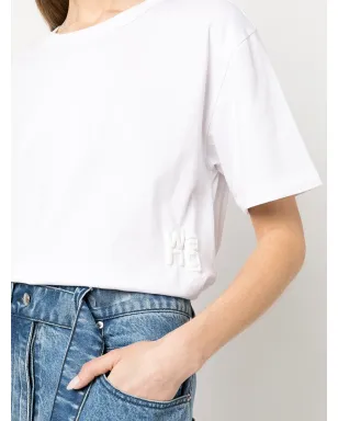 Alexander Wang ラバーライズド・ロゴ コットン Tシャツ - White - サムネイル5