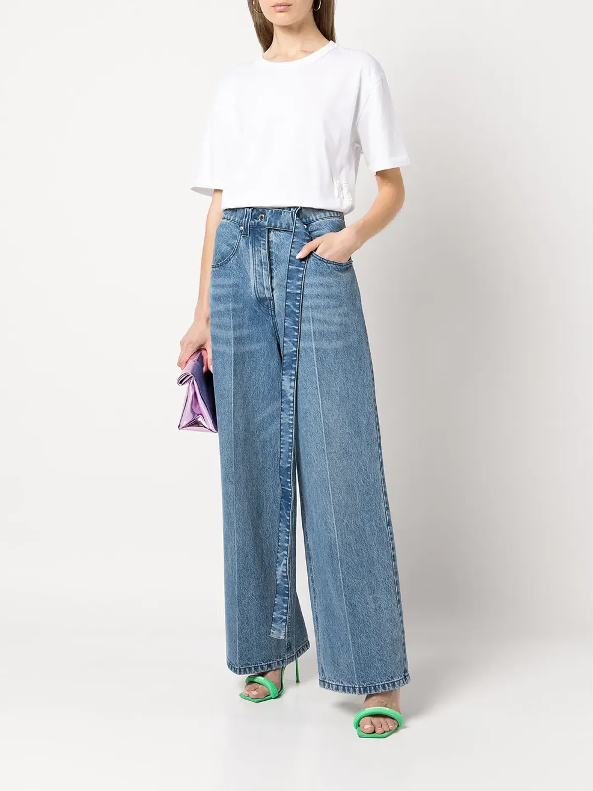 Alexander Wang ラバーライズド・ロゴ コットン Tシャツ - White - 画像2