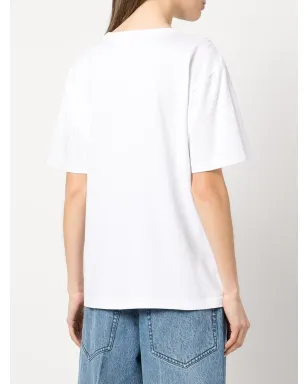 Alexander Wang ラバーライズド・ロゴ コットン Tシャツ - White - サムネイル4